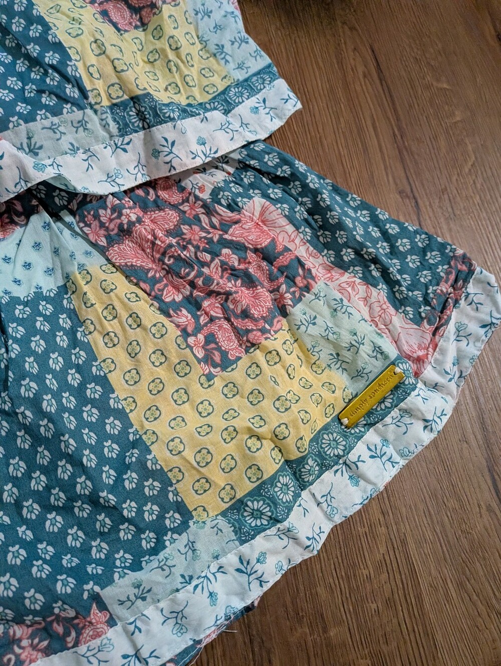 New Simply Southern Hailey Patchwork Tiered Dress XL - Picture 7 of 12